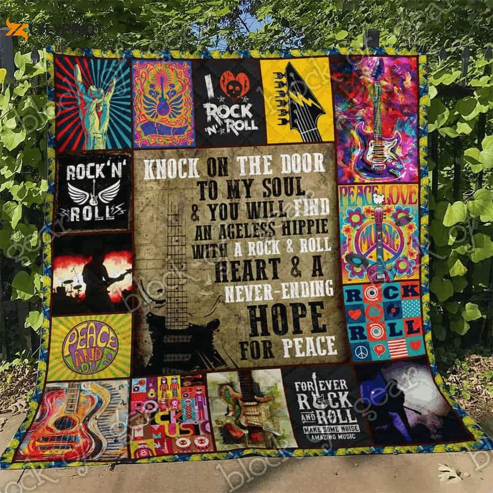 Music Rock And Roll With A Hippie Soul 3D Customized Quilt , Soft Quilt, King Size, All Season Cozy Quilt QB0901
