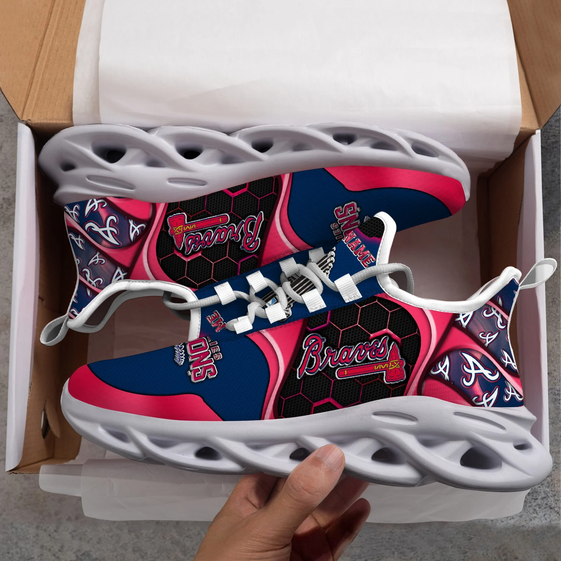 MLB Atlanta Braves Custom Name Champions 2021 Max Soul Shoes Unisex Women Men MS0601