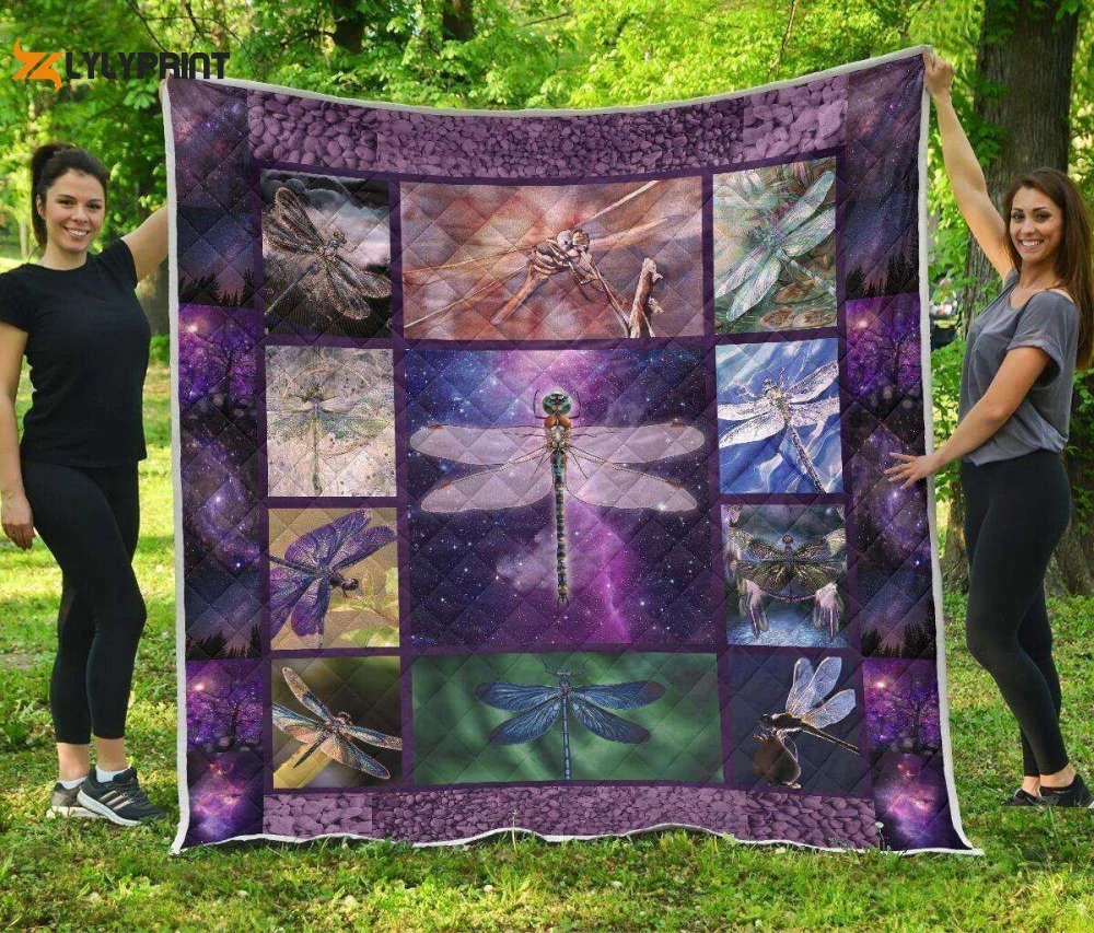 Dragonfly Love Me Or Not Awesome 3D Customized Quilt , Soft Quilt, King Size, All Season Cozy Quilt QB0901