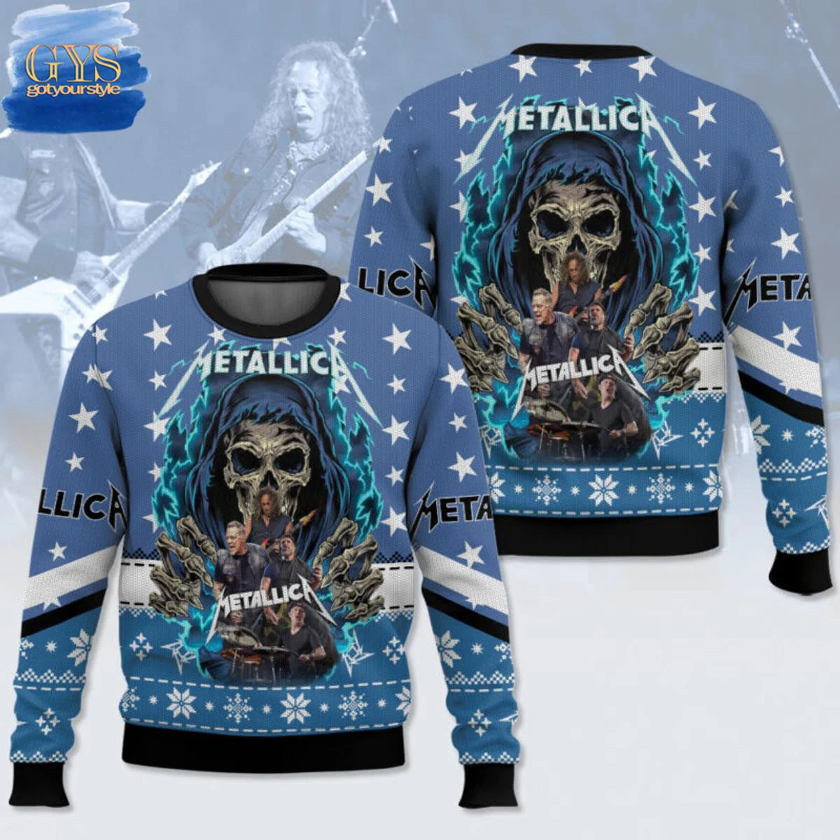 Metallica Trapped Under Ice Ugly Christmas Sweater , Cozy Soft Unisex Pullover SW0601