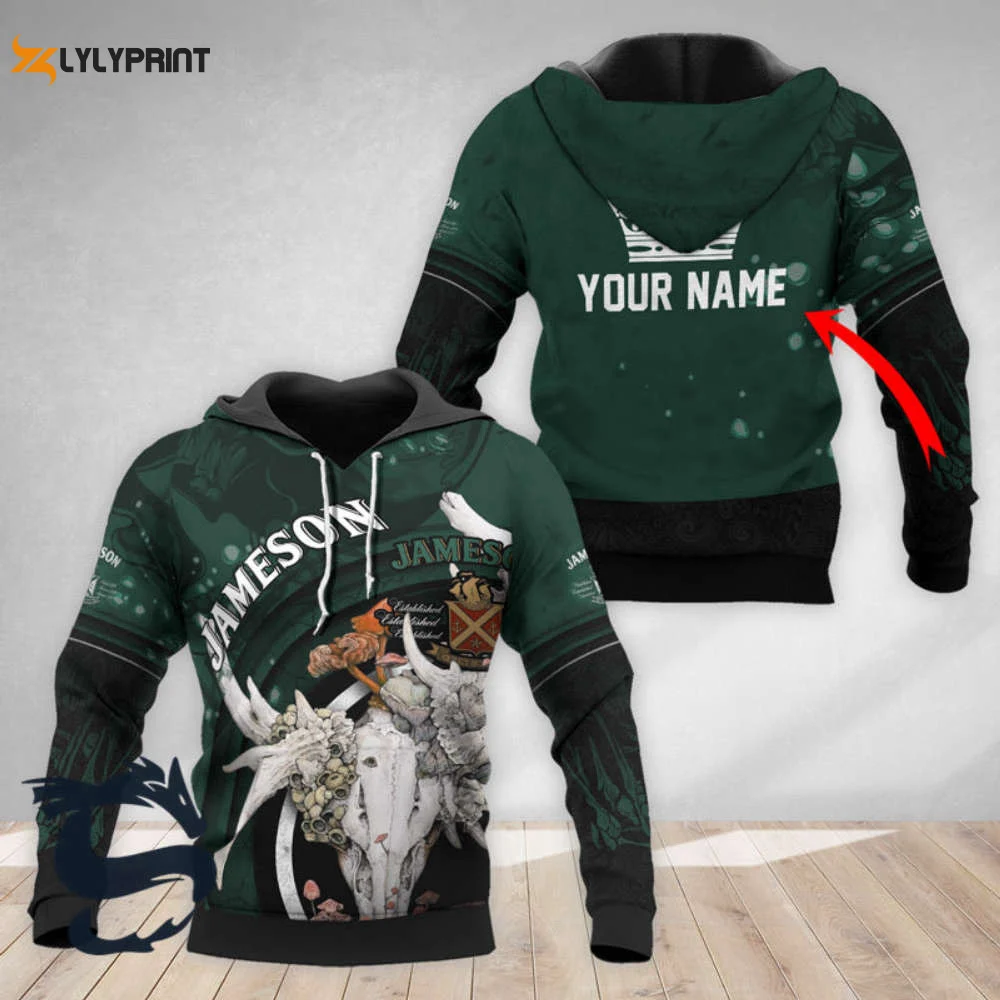 Personalized Jameson Deer Skull With Mushrooms Hoodie & Zip Hoodie HZ0501