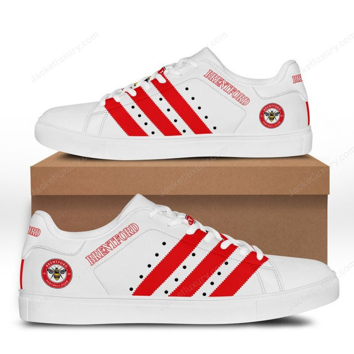 Brentford FC White Red Stan Smith Shoes Men Women, Trendy Style Sneakers ST0801