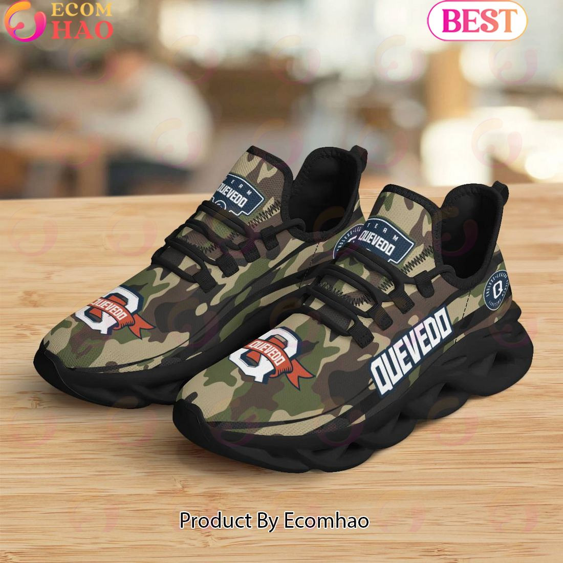 Quevedo Endless Legend Lifetime Member Special Camo Military Design Max Soul Shoes, Sneakers  Unisex sneakers MS0601