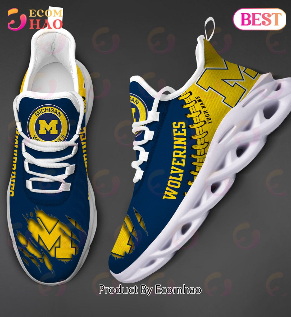 Michigan Wolverines Max Soul Shoes Custom Name  Unisex sneakers MS0601