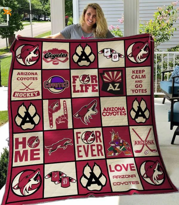 Arizona Coyotes 2 Quilt Blanket For Fans Home Decor Gift , Soft Quilt, King Size, All Season Cozy Quilt QB0901