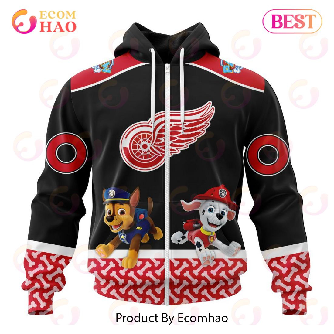 Detroit Red Wings Special Paw Patrol Design 3D Hoodie, Zip Hoodie, Man - Women, Warm, Premium Quality HZ0501