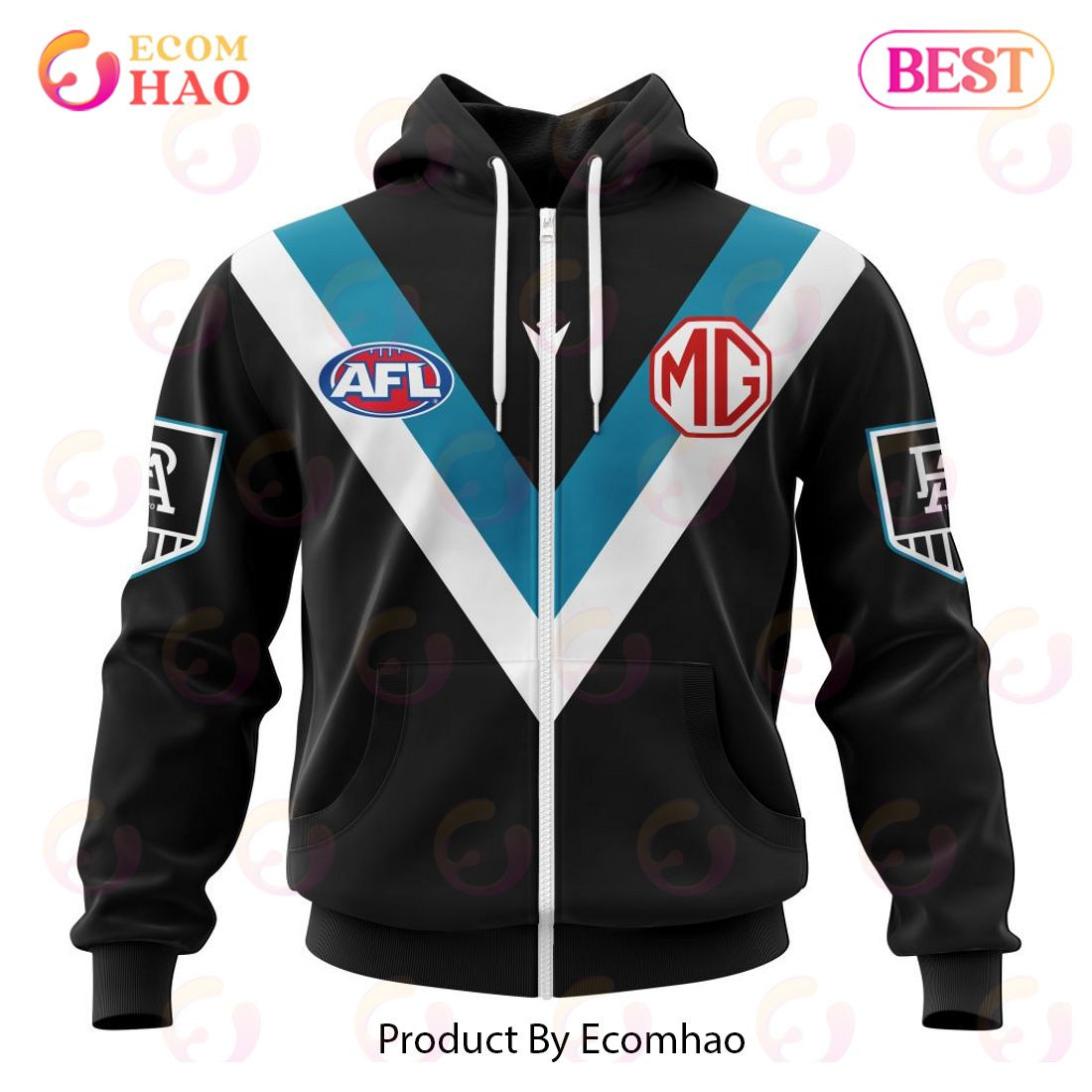 AFL Port Adelaide Football Club Home Kits 2023 3D Hoodie, Zip Hoodie, Man - Women, Warm, Premium Quality HZ0501