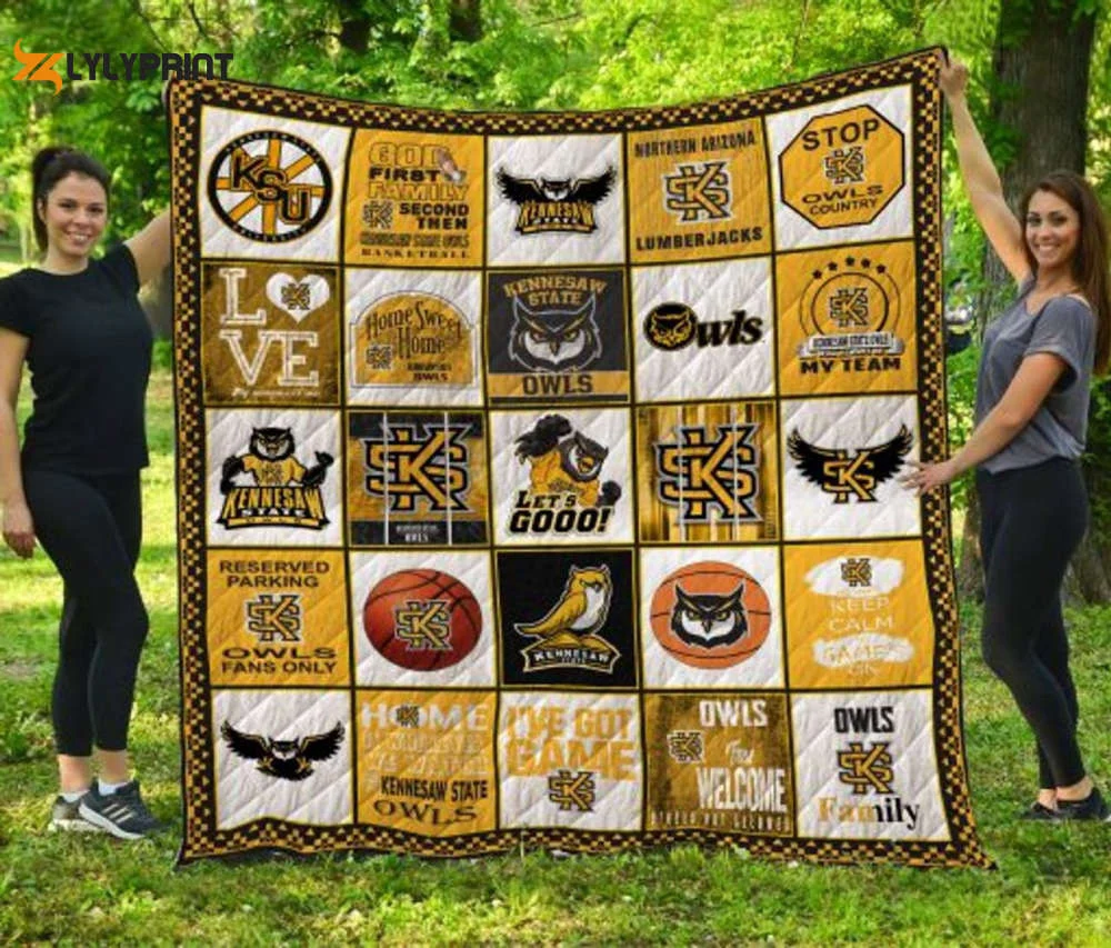 Kennesaw State 2 Quilt Blanket For Fans Home Decor Gift , Soft Quilt, King Size, All Season Cozy Quilt QB0901