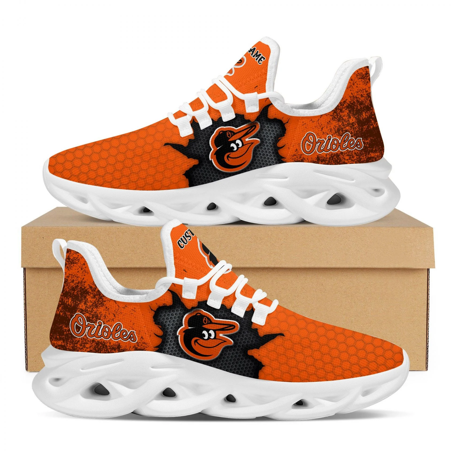 MLB Baltimore Orioles Custom Name Max Soul Shoes Unisex Women Men MS0601