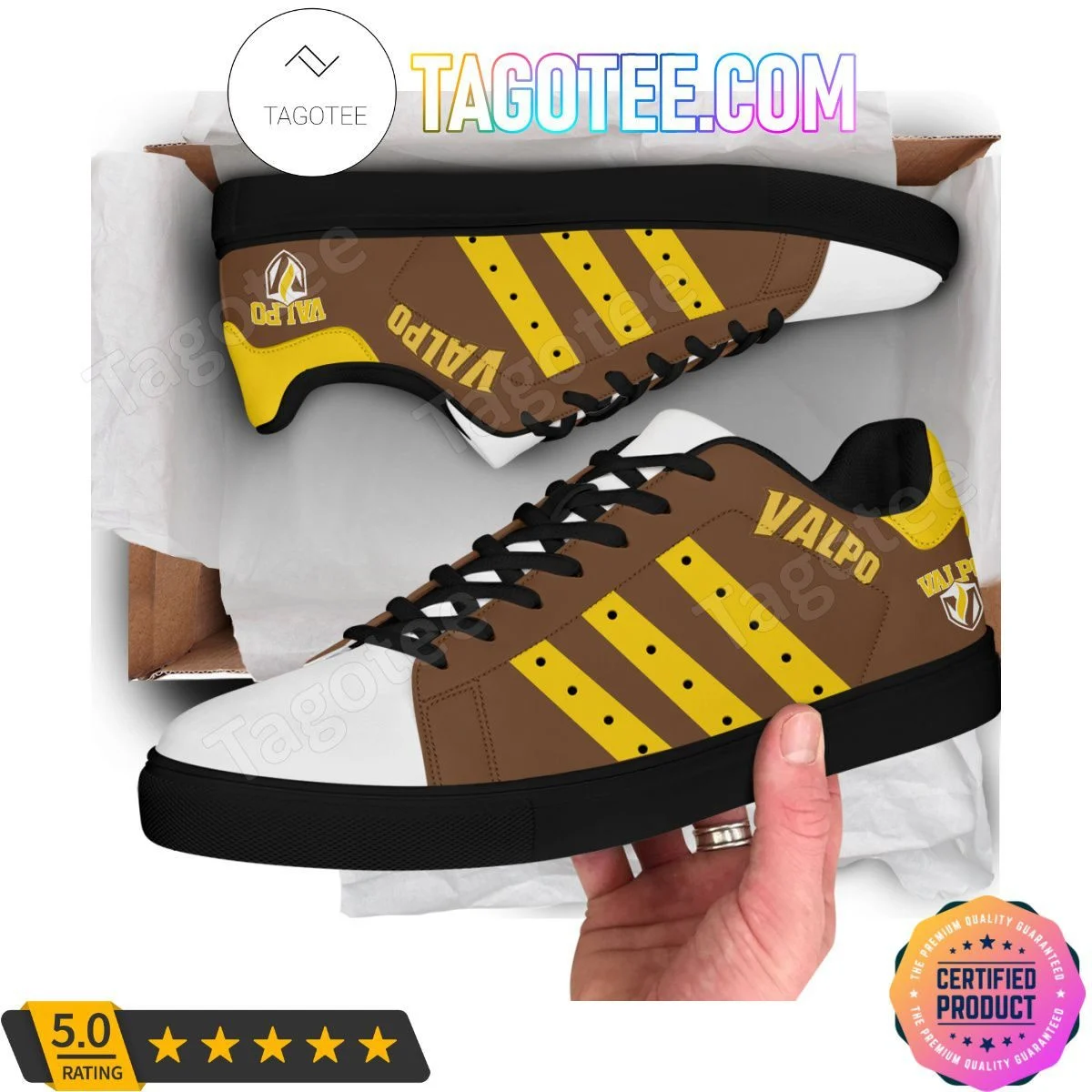 NCAA Valparaiso Crusaders Brown Stan Smith Shoes , Trendy Style Sneakers ST0801