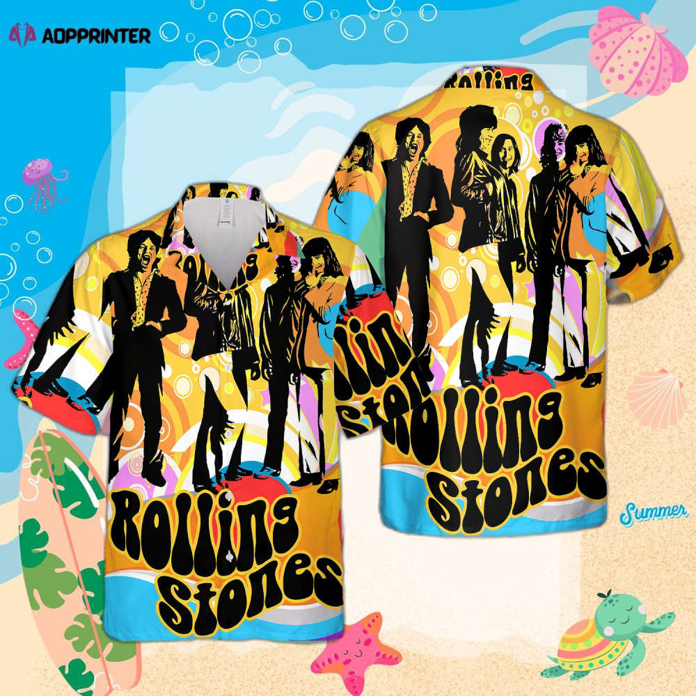 The Rolling Stones Poster 70's Rock ‘n Roll Hawaiian Shirt HW0601