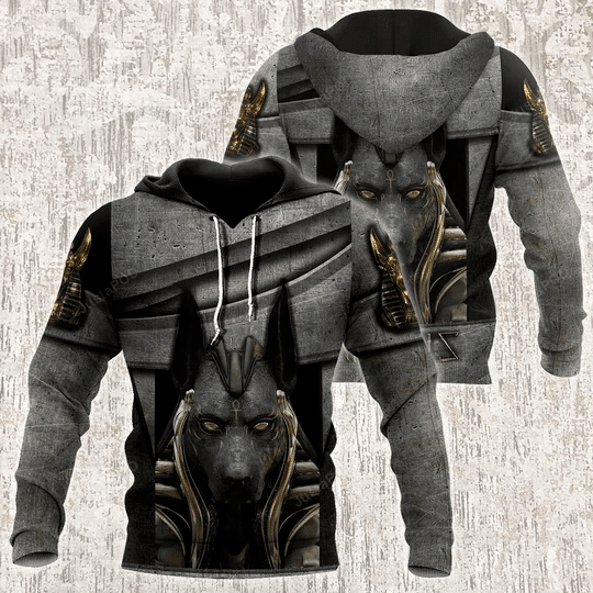 Anubis Ancient Egypt Gray 3D All Over Printed Hoodie, Zip- Up Hoodie HZ0501