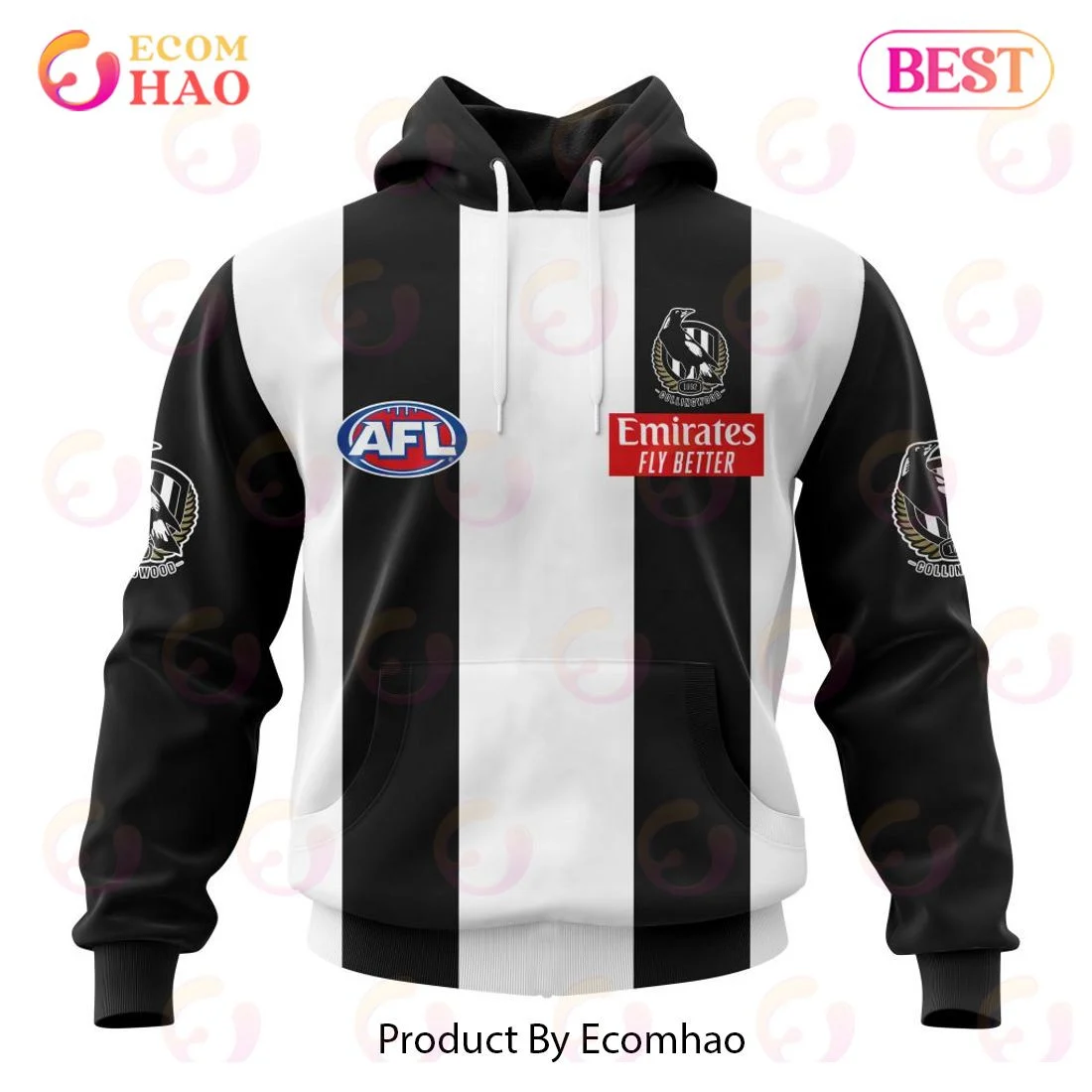 AFL Collingwood Football Club Home Kits 2023 3D Hoodie, Zip Hoodie, Man - Women, Warm, Premium Quality HZ0501
