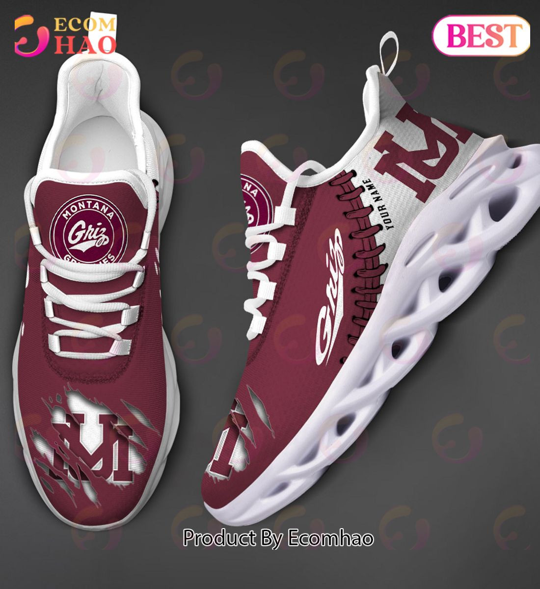 Montana Grizzlies Max Soul Shoes Custom Name  Unisex sneakers MS0601