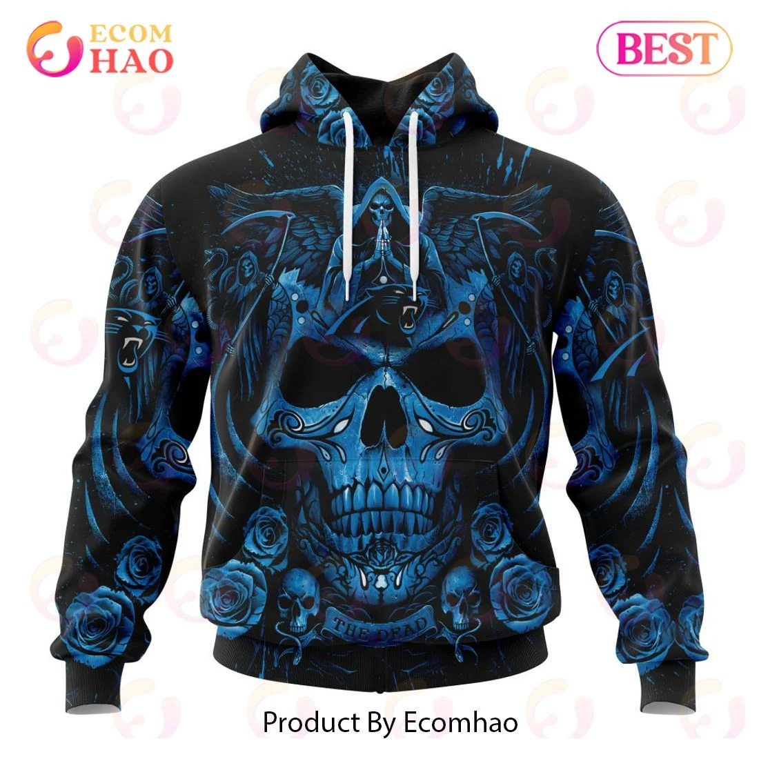 Best Carolina Panthers Special Design With Skull Art 3D Hoodie Limited Edition, Zip Hoodie, Man - Women, Warm, Premium Quality HZ0501