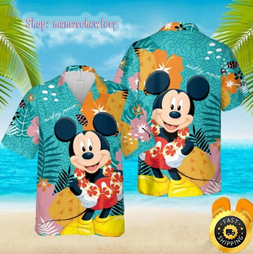 Mickey Mouse Hawaii Aloha Unisex Hawaiian Shirt Beach Tropical 2023 HW0601