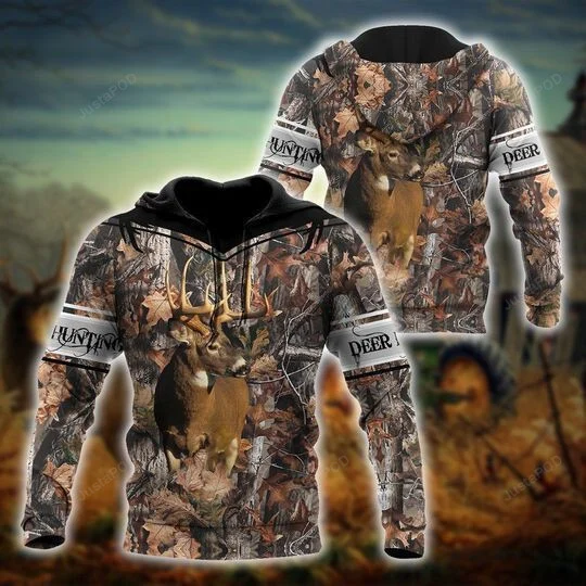 Camouaflage Deer Hunter Awesome 3D All Over Printed Hoodie, Zip- Up Hoodie HZ0501