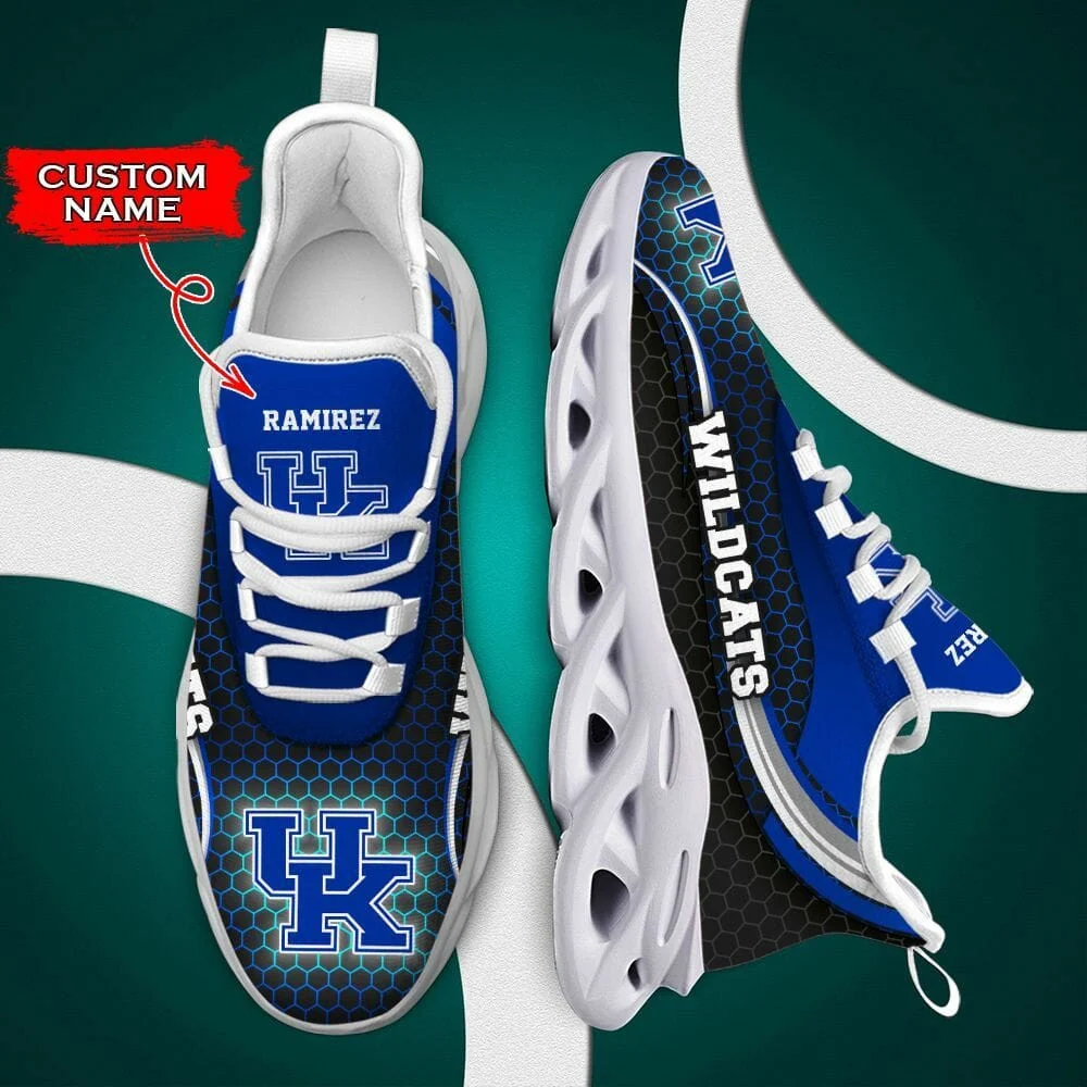 NCAA Kentucky Wildcats Custom Name Blue Black Max Soul Shoes Sneakers Store MS0601
