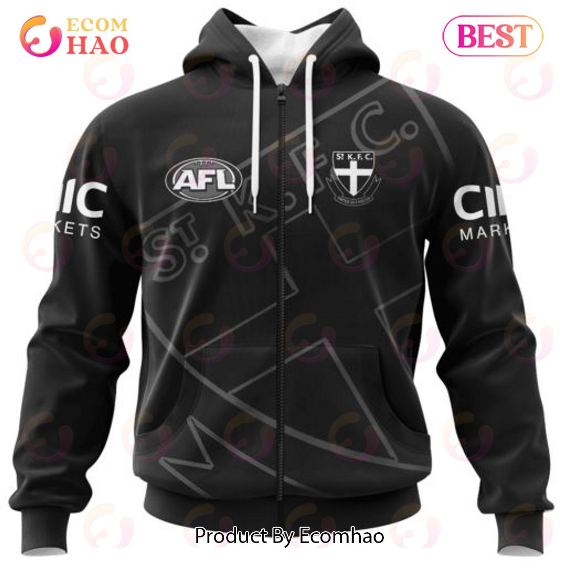 AFL St Kilda Football Club Special Monochrome Design 3D Hoodie, Zip Hoodie, Man - Women, Warm, Premium Quality HZ0501