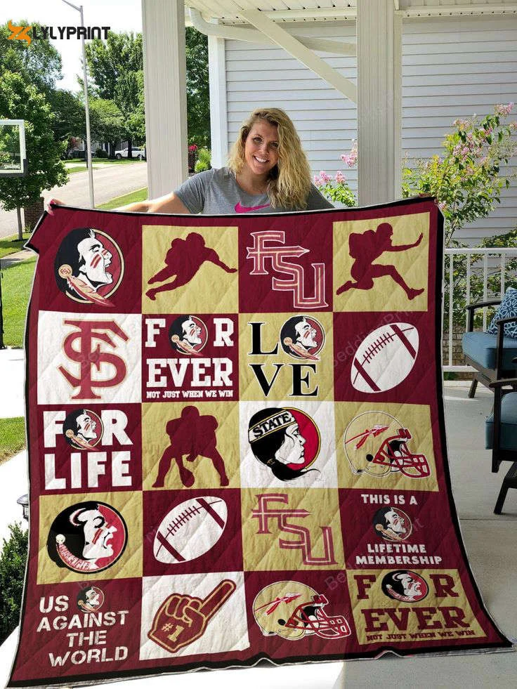 Florida State seminoles Quilt Blanket For Fans Home Decor Gift , Soft Quilt, King Size, All Season Cozy Quilt QB0901