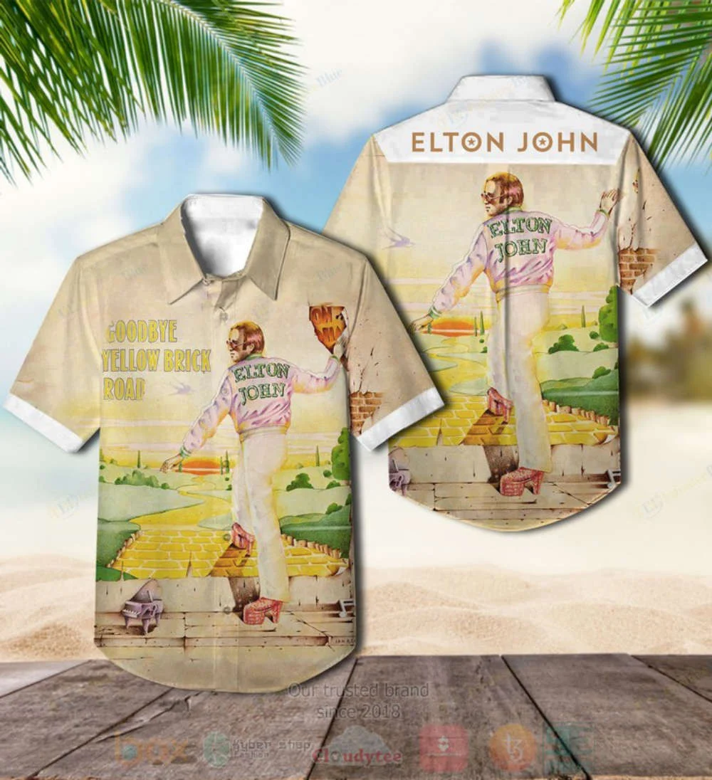 Elton John Goodbye Yellow Brick Road Album Hawaiian Shirt Summer 2023 HW0601