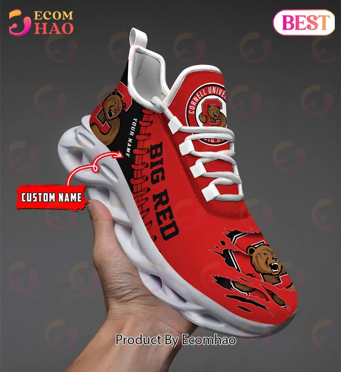 Cornell Big Red Max Soul Shoes Custom Name  Unisex sneakers MS0601