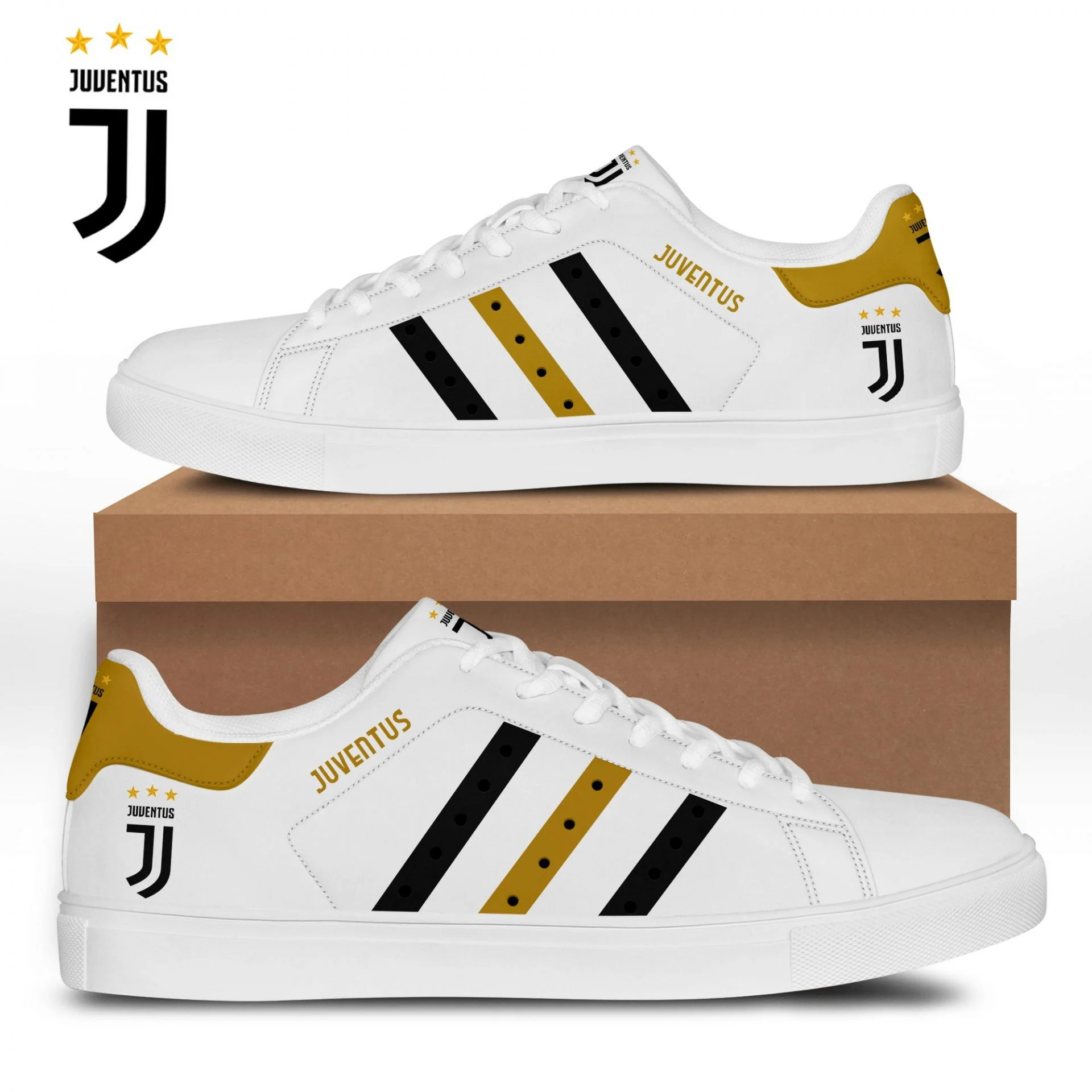 Juventus FC Special White Stan Smith Shoes Unisex, Trendy Style Sneakers ST0801