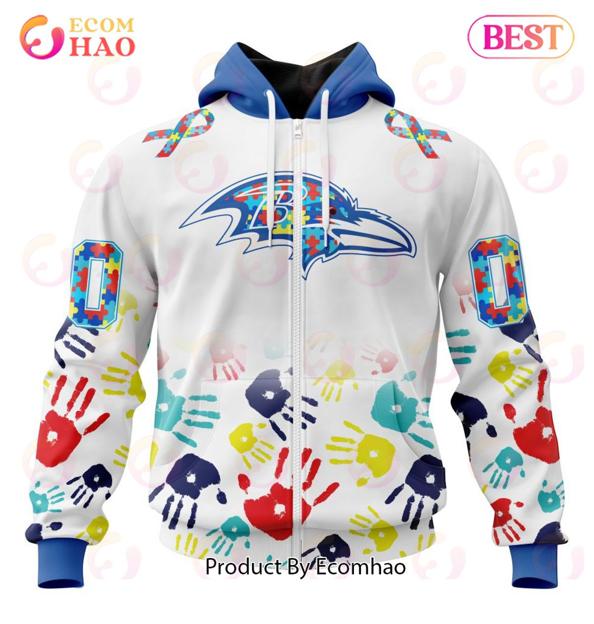 Best Baltimore Ravens Autism Awareness Collection 3D Hoodie, Zip Hoodie, Man - Women, Warm, Premium Quality HZ0501