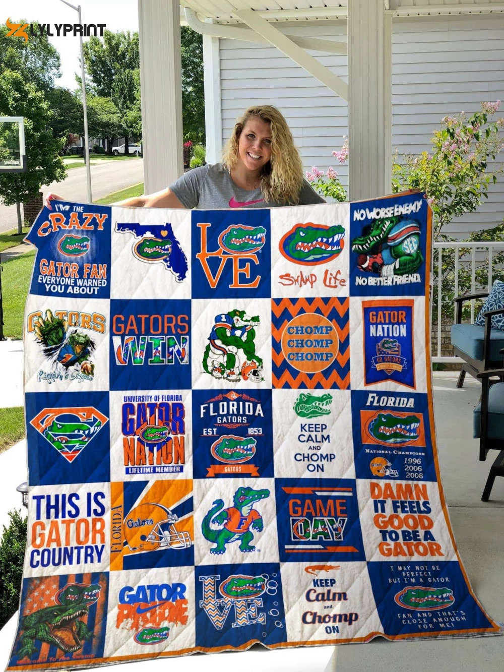 Florida Gators Quilt Blanket For Fans Home Decor Gift , Soft Quilt, King Size, All Season Cozy Quilt QB0901