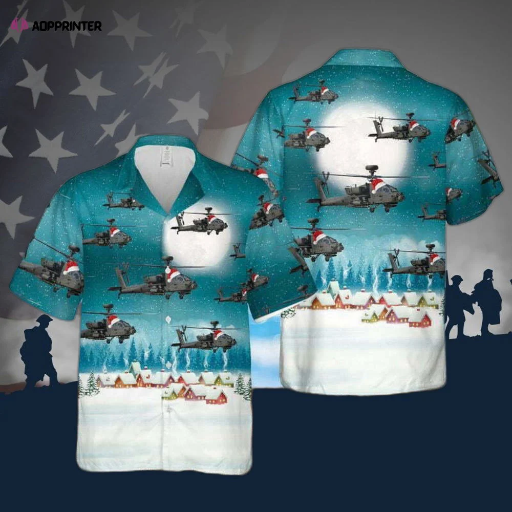 U.s Army Boeing Ah-64 Apache Hawaiian Shirt HW0601