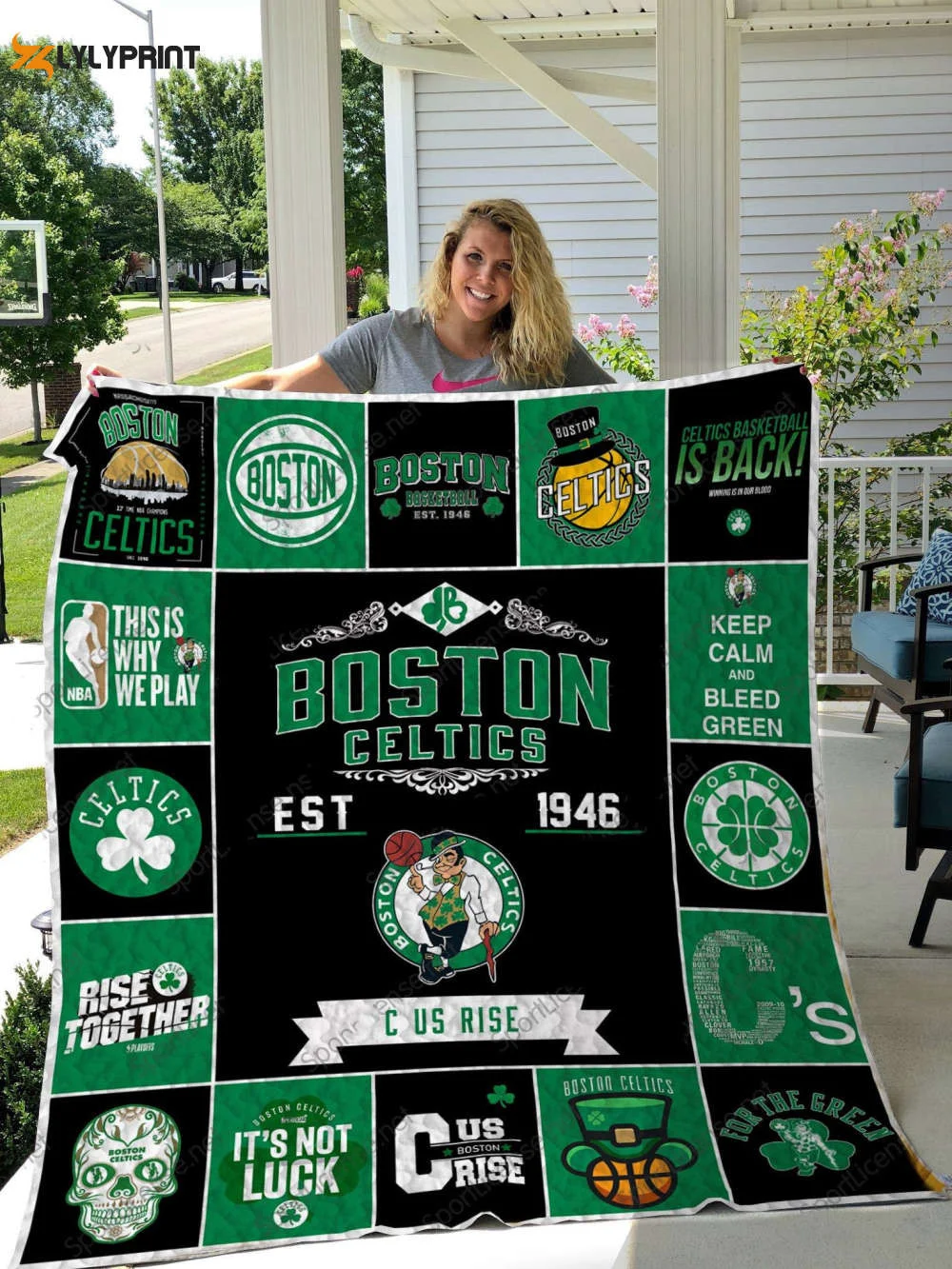 Boston Celtics Quilt Blanket For Fans Home Decor Gift , Soft Quilt, King Size, All Season Cozy Quilt QB0901