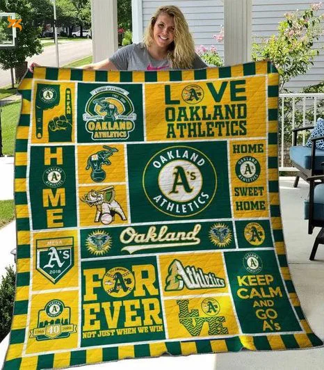 Oakland Athletics Quilt Blanket For Fans Home Decor Gift ,  Soft Quilt, King Size, All Season Cozy Quilt QB0901