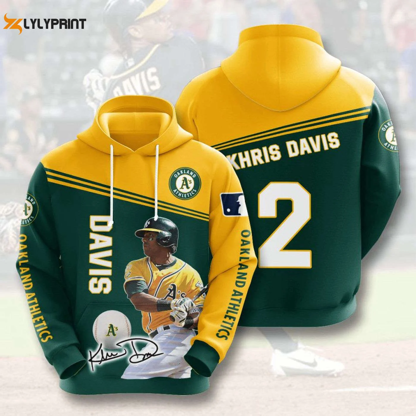 Oakland Athletics Khris Davis Pullover Hoodie AOP Shirt – Official Merchandise HZ0501