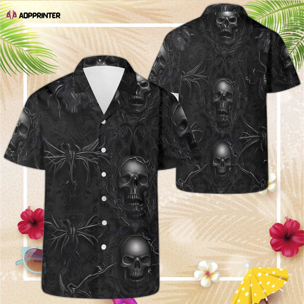 Gothic Skull Hawaiian Shirt, Gift For Men Women Horror Aloha Shirt HW0601