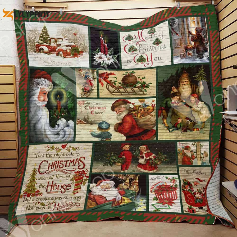 Santa Claus Wishing You 3D Quilt Blanket For Fans Home Decor Gift ,  Soft Quilt, King Size, All Season Cozy Quilt QB0901