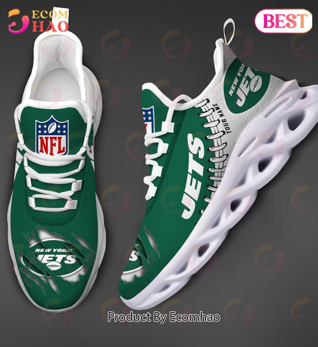 New York Jets Max Soul Shoes Custom Name  Unisex sneakers MS0601
