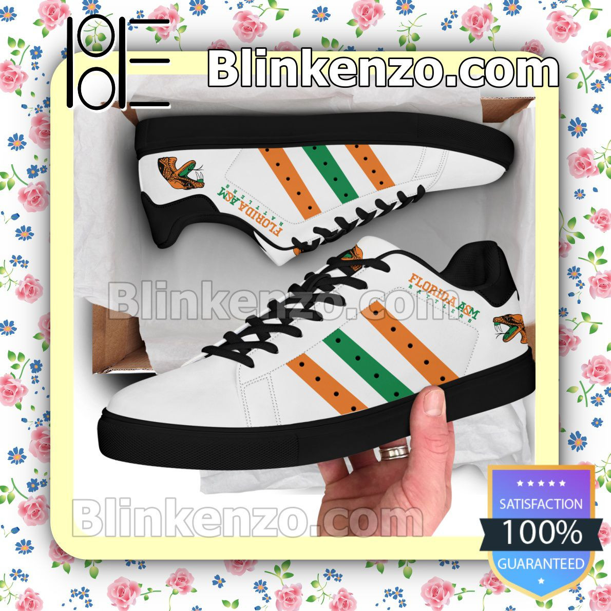NCAA Florida A&M Rattlers White Stan Smith Shoes , Trendy Style Sneakers ST0801