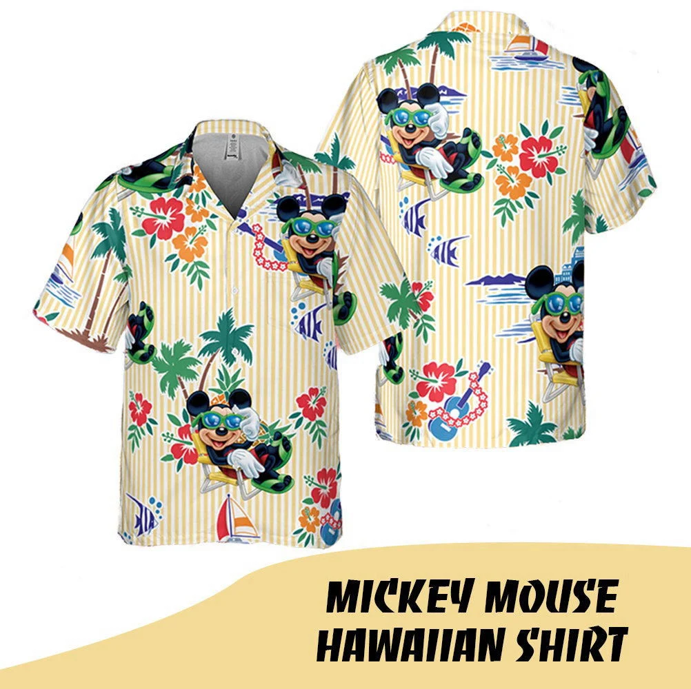 Hot New 2023 Mickey mouse Hawaiian Shirt Summer Shirt Gift Orange 01 HW0601